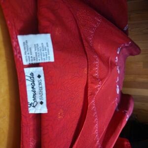 Esmeralda Red Floral Top And Maxi Skirt Set Sz 3X